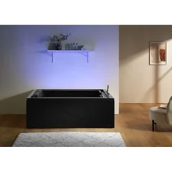Archipel Baignoire balnéo VICTORIA BLACK 2 places 192x142 - GAUCHE