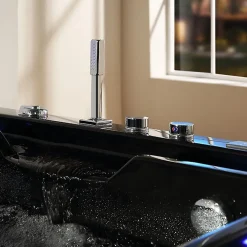 Baignoire Balnéo|Archipel Baignoire balnéo VICTORIA BLACK 2 places 192x142 - DROITE
