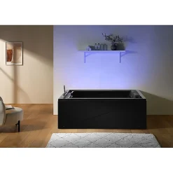 Baignoire Balnéo|Archipel Baignoire balnéo VICTORIA BLACK 2 places 192x142 - DROITE