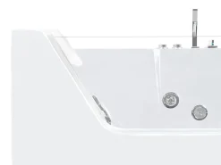 Baignoire Balnéo|Vente-unique Baignoire balnéo vitrée ARIA blanche - 1 place - 263L - 170x80x57cm - angle gauche