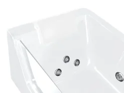 Baignoire Balnéo|Vente-unique Baignoire balnéo vitrée ARIA blanche - 1 place - 263L - 170x80x57cm - angle gauche