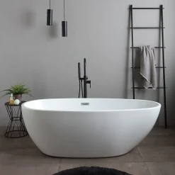 Baignoire Îlot|Kiamami Valentina Baignoire Centrale Ovale En Acrylique Blanc Alexandra