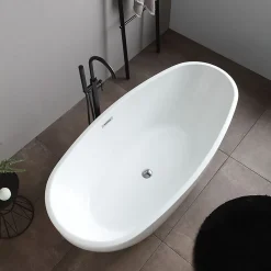 Baignoire Îlot|Kiamami Valentina Baignoire Centrale Ovale En Acrylique Blanc Alexandra