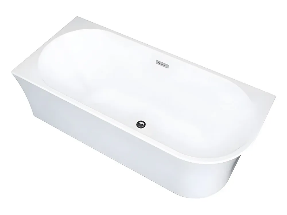 Vente-unique Baignoire d'angle - 201 L - 150 x 75 x 59 cm - Blanche - Acrylique - Angle gauche - PONTICOLA
