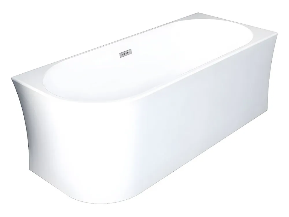Vente-unique Baignoire d'angle - 201 L - 150 x 75 x 59 cm - Blanche - Acrylique - Angle droit - PONTICOLA