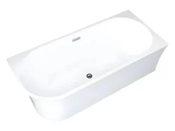Vente-unique Baignoire d'angle - 201 L - 150 x 75 x 59 cm - Blanche - Acrylique - Angle droit - PONTICOLA