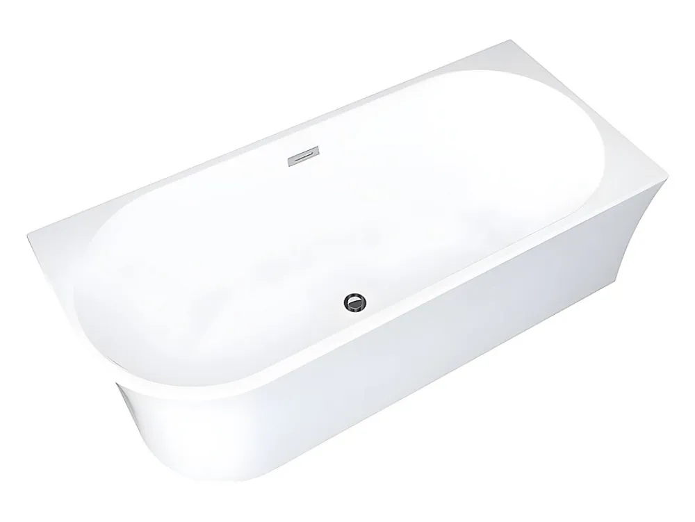 Vente-unique Baignoire d'angle - 201 L - 150 x 75 x 59 cm - Blanche - Acrylique - Angle droit - PONTICOLA