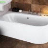 Besco Baignoire d'angle - avec tablier blanc et repose tête offert - AVITA - 160 x 75 cm - Gauche