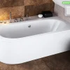 Besco Baignoire d'angle - avec tablier blanc et repose tête offert - AVITA - 160 x 75 cm - Droite