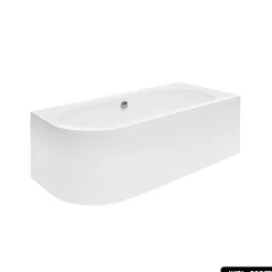 Besco Baignoire d'angle - avec tablier blanc et repose tête offert - AVITA - 160 x 75 cm - Droite