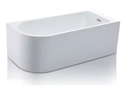Vente-unique Baignoire d'angle - 240L - 170 x 75 x 58 cm - Blanche - Angle droit - ANIKA