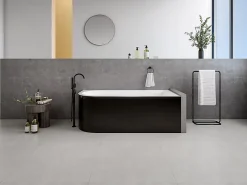 Vente-unique Baignoire d'angle - 240L - 170 x 75 x 58 cm - Noir brillant - Angle droit - ANIKA