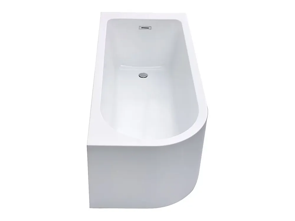 Vente-unique Baignoire d'angle - 201L - 150 x 75 x 58 cm - Blanche - Angle droit - ANIKA