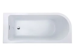 Vente-unique Baignoire d'angle - 201L - 150 x 75 x 58 cm - Blanche - Angle droit - ANIKA