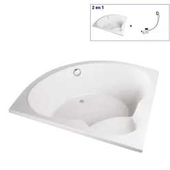 Valentin Baignoire d'angle 150 x 150 cm Maylis sans tablier