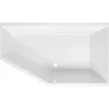 Baignoire D'Angle|Sanindusa Baignoire d'angle asymétrique 160x90 biais à gauche acrylique haute densité Delta blanche livrée avec pieds réglables