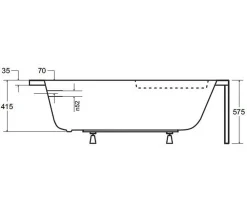 Baignoire Asymétrique|Azura Home Design Baignoire d'angle CORNEA 140x80 cm droite avec tablier