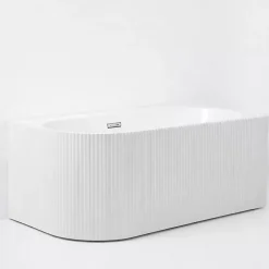 Otitec Baignoire d'angle droite - 160 x 75 cm - Blanc brillant rainure avec bonde chrome - PERLE