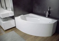Azura Home Design Baignoire d'angle gauche RIMA avec tablier - 150cm