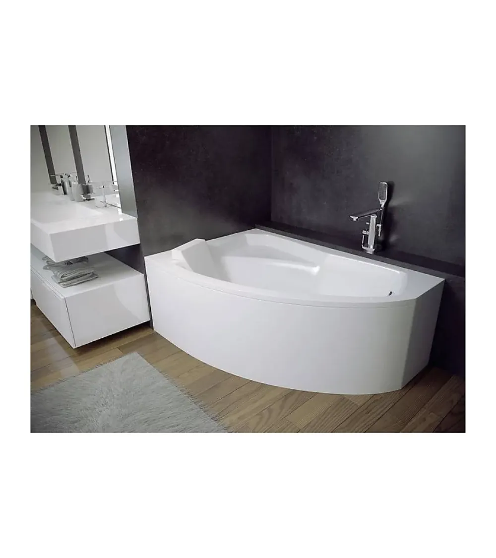 Azura Home Design Baignoire d'angle gauche RIMA avec tablier - 150cm