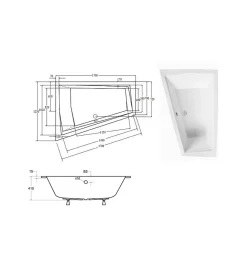 Baignoire Droite|Azura Home Design Baignoire d'angle Gauche ULTIMA DUO ultra-slim - 170cm