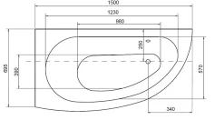 Baignoire Asymétrique|Azura Home Design Baignoire d'angle MARINA angle GAUCHE avec tablier