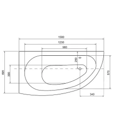 Baignoire Asymétrique|Azura Home Design Baignoire d'angle MARINA angle GAUCHE avec tablier