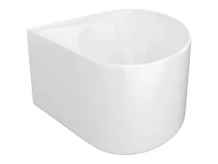 Vente-unique Baignoire d'angle ovale en acrylique - Blanc brillant - 176L - 100 x 100 x 58 cm - MARTA