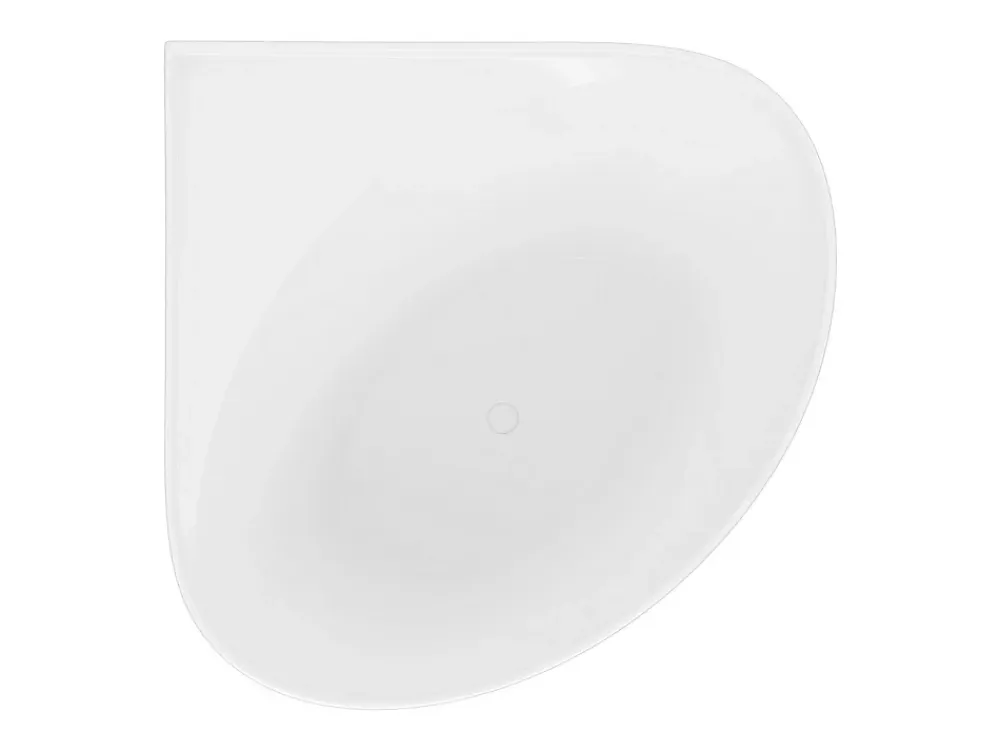 Vente-unique Baignoire d'angle ovale en acrylique - Blanc brillant - 176L - 100 x 100 x 58 cm - MARTA