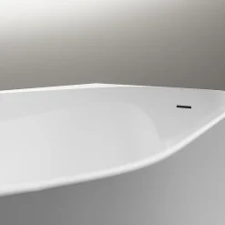 Baignoire D'Angle|Bernstein Baignoire d'angle semi-îlot Acrylique Ovale Salle de Bain avec Bonde + trop plein, Blanc, 170x78x58cm, Garantie 5 ans, ONDA CORNER