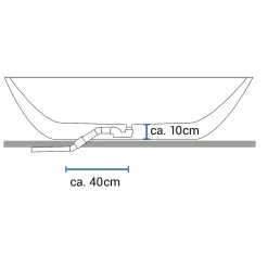 Baignoire D'Angle|Bernstein Baignoire d'angle semi-îlot Acrylique Ovale Salle de Bain avec Bonde + trop plein, Blanc, 170x78x58cm, Garantie 5 ans, ONDA CORNER