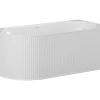 Vente-unique Baignoire d'angle striée - 290L - 170 x 80 x 60 cm - Blanc mat - Acrylique - Angle droit - BARBORI