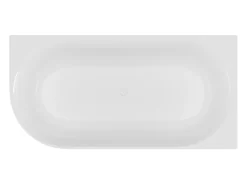 Vente-unique Baignoire d'angle striée - 290L - 170 x 80 x 60 cm - Blanc mat - Acrylique - Angle droit - BARBORI