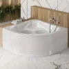 Baignoire D'Angle|Sanindusa Baignoire d'angle 140x140 acrylique haute densité Agres blanche livrée avec pieds réglables (tablier non inclus)