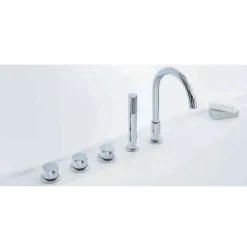 Baignoire Îlot|Sanycces Baignoire design semi-îlot rectangulaire TRENTO MURO blanche 175 cm Sans option