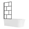 Baignoire Douche|Vente-unique Baignoire douche blanche avec pare baignoire pivotant - 201 L - Angle gauche - PONTICOLA