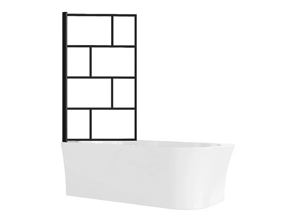 Baignoire Douche|Vente-unique Baignoire douche blanche avec pare baignoire pivotant - 201 L - Angle gauche - PONTICOLA