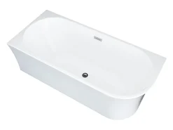 Baignoire Douche|Vente-unique Baignoire douche blanche avec pare baignoire pivotant - 201 L - Angle gauche - PONTICOLA