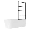 Baignoire Douche|Vente-unique Baignoire douche blanche avec pare baignoire pivotant - 201 L - Angle droit - PONTICOLA