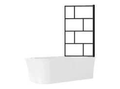 Baignoire Douche|Vente-unique Baignoire douche blanche avec pare baignoire pivotant - 201 L - Angle droit - PONTICOLA