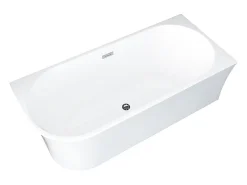 Baignoire Douche|Vente-unique Baignoire douche blanche avec pare baignoire pivotant - 201 L - Angle droit - PONTICOLA
