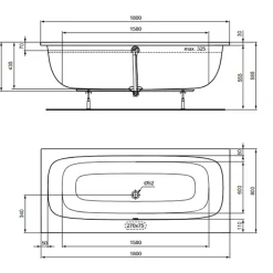 Ideal Standard Baignoire droite 180 x 80 i.life Duo