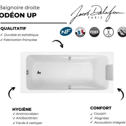 Baignoire Droite|Jacob Delafon Baignoire droite 160 X 75 Odéon Up