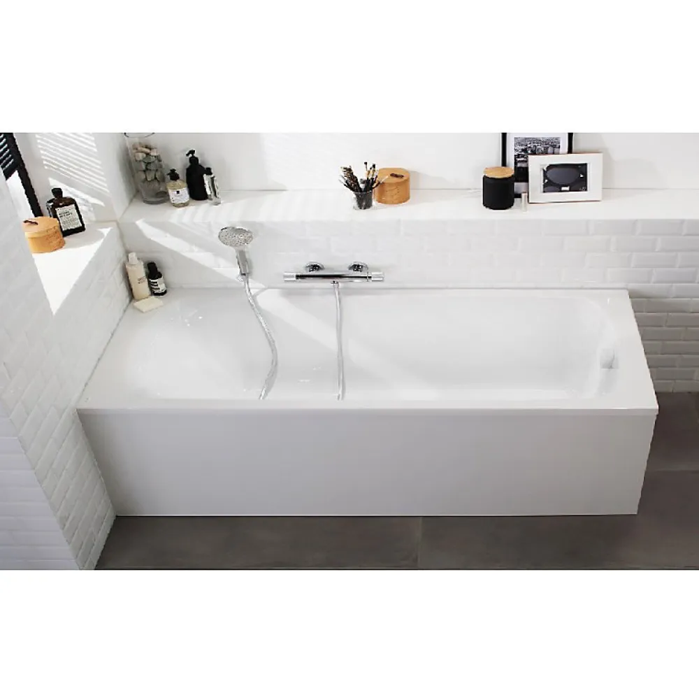 Baignoire Droite|Jacob Delafon Baignoire droite 170 X 75 Brive en acrylique renforcé + nettoyant
