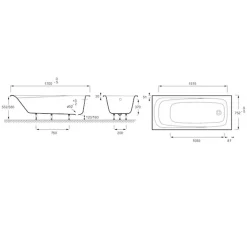 Baignoire Droite|Jacob Delafon Baignoire droite 170 X 75 Brive en acrylique renforcé + nettoyant