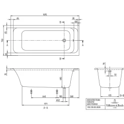 Baignoire Droite|Villeroy & Boch Baignoire droite 170 X 75 VILLEROY ET BOCH Architectura acrylique