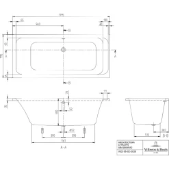 Baignoire Droite|Villeroy & Boch Baignoire droite 180 X 80 VILLEROY ET BOCH Architectura acrylique