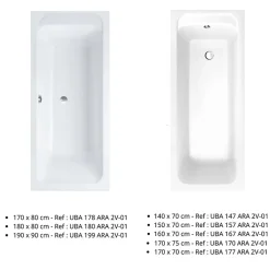 Baignoire Droite|Villeroy & Boch Baignoire droite 150 X 70 VILLEROY ET BOCH Architectura acrylique avec pieds
