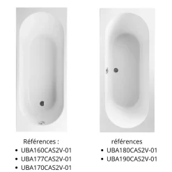 Baignoire Droite|Villeroy & Boch Baignoire droite 160 X 70 VILLEROY ET BOCH O Novo Solo acrylique