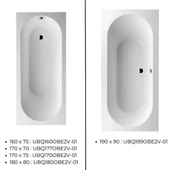 Villeroy & Boch Baignoire droite 160 x 75 VILLEROY ET BOCH Oberon Quaryl